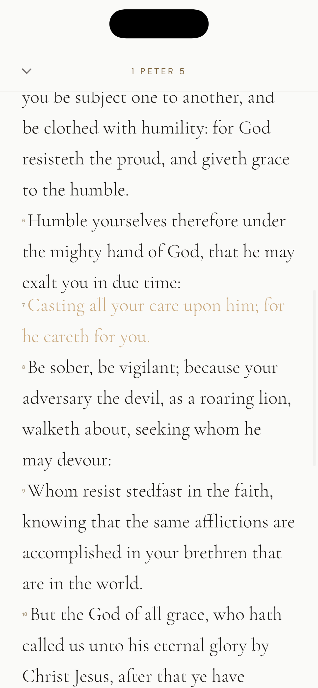 Full chapter view of 1 Peter 5